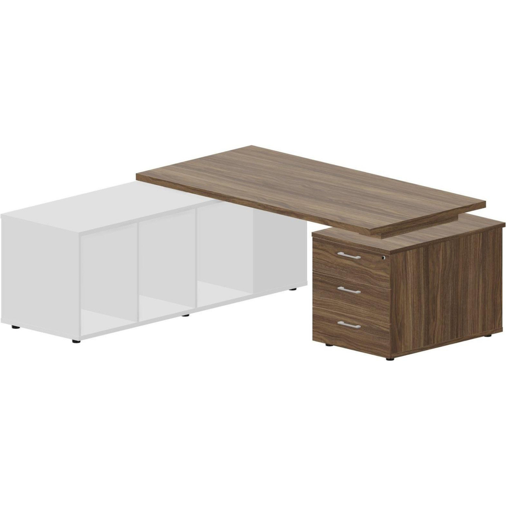 Стол Norman 2тум,серв тумб (лв) Ш180 Орех/Бел NR180T3TSGWNWNBLBL