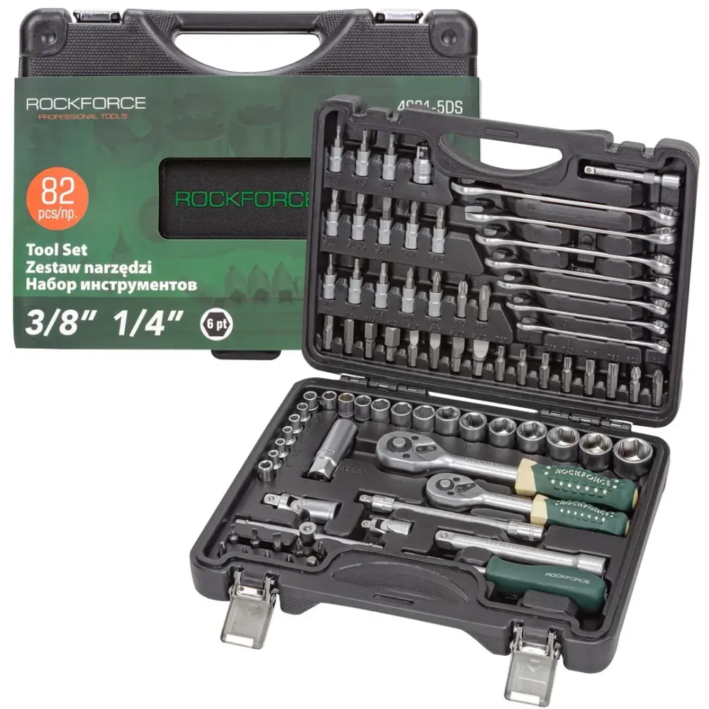 Набор инструментов 82 пр. 1/4''3/8''(6гр.)(4-22мм) RockForce##Rock FORCE RF-4821-5DS-м