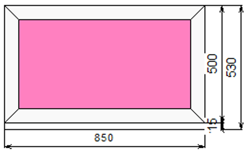 Пластиковое окно 500 х 850 ТермА Эко с глухой створкой
