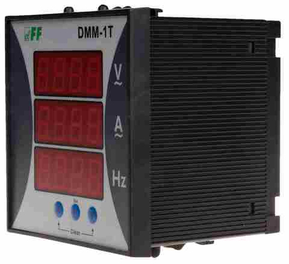 Указатель многофункциональный (мультиметр щитовой) 1-фазн. DMM-1T Uизм. 12-400В AC Iизм. 0.05-5; 1-9000 с внешн. ТТ Uпит. F&F