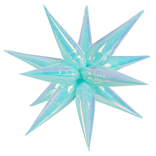 Шар 3D (40''/102 см) Звезда, Составная, Хамелеон, Голубой, Перламутр, 1 шт. в уп.