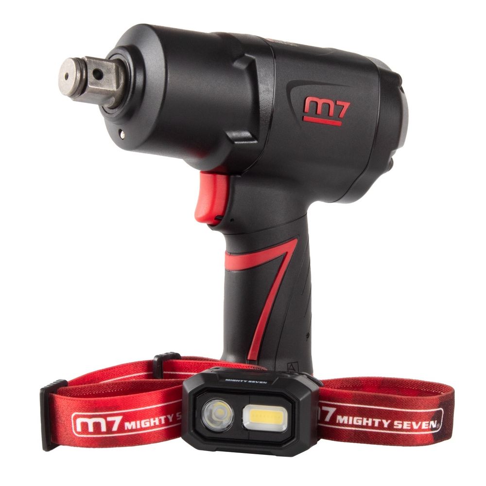 MIGHTY SEVEN (NC-6255QL) Гайковерт пневматический ударный 3/4", 1898 Нм, в комплекте налобный фонарь