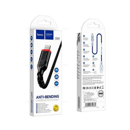Кабель USB - Lightning HOCO X59 (черный) 1м