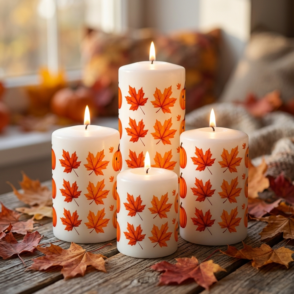 Трансфер переводной - декаль для свечей и гипса осень 012 А5