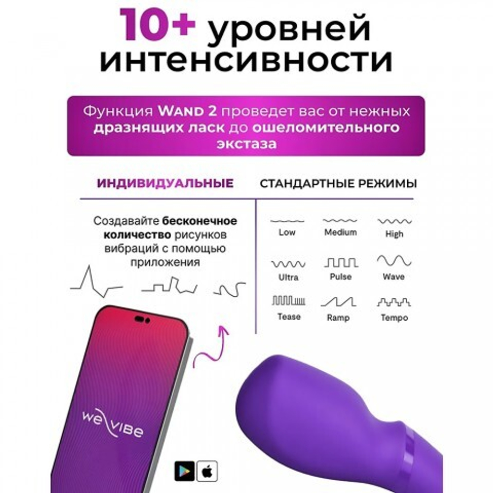 Вибратор-стимулятор клитора We-Vibe Wand 2 фиолетовый