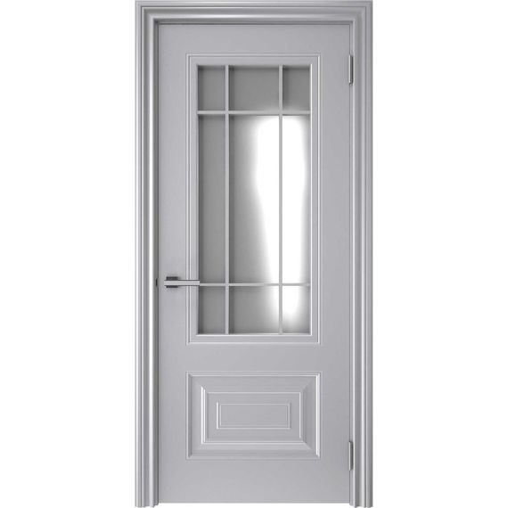 Фото межкомнатной двери эмаль Текона Смальта 46 серая остеклённая