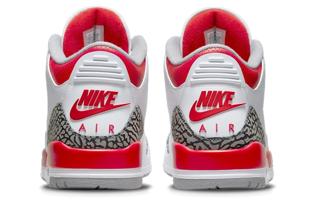 Jordan Air Jordan 3 retro "fire red" high-top retro basketball shoes for men and women with the same flame red and white 2022 replica version