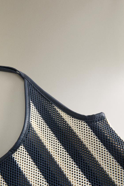 ZARA HOME ПОЛОСАТАЯ СУМКА-ШОППЕР, ДВУХЦВЕТНЫЙ