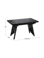Стол кухонный Керамика черный мрамор 140(200)х85х78 см