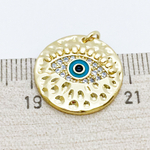 Подвеска Глаз, позолота, фианиты, размер 18 мм, цена за 1 шт