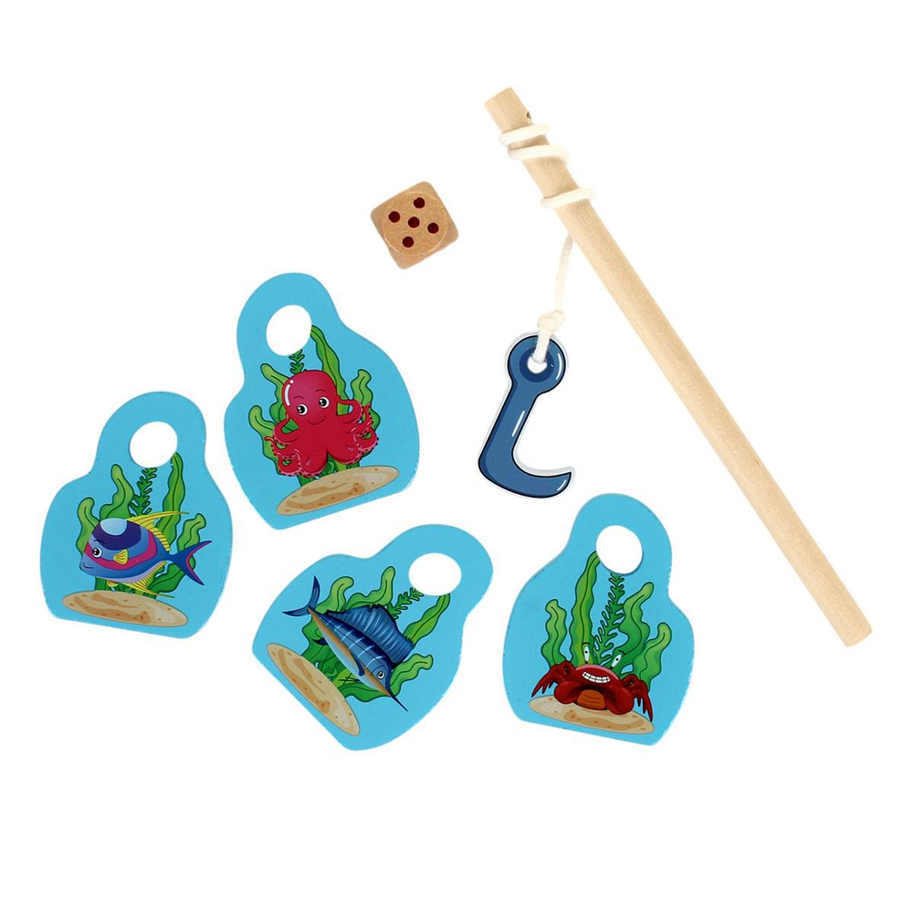 Развивающая игрушка деревянная Сортер рыбки, коробка C-41673