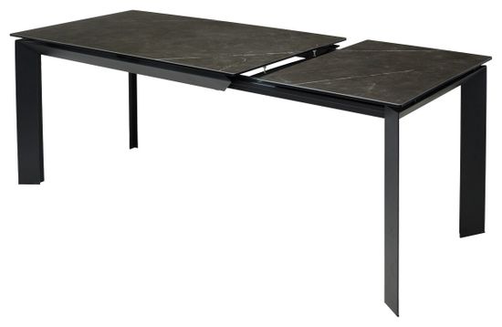 Стол CREMONA 140 KL-116 Черный мрамор матовый, итальянская керамика/ черный каркас