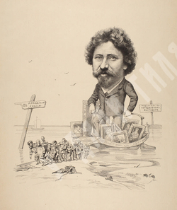 Лебедев А. И. Карикатура на И. Е. Репина (1893). Литография.