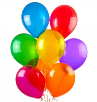 Воздушный шар 12″ надутый гелием, в ассортименте, без рисунка