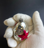 Ёлочная игрушка "Серп и молот", эпоха Советского Союза, агитация, стекло, подвесная, винтаж СССР 1940-1980 гг