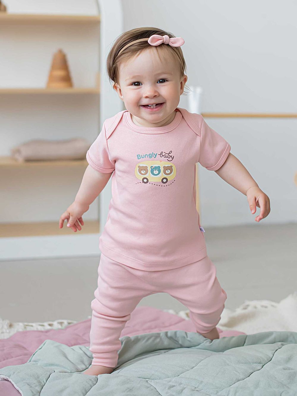 Ползунки с открытой ножкой "Чайная роза" 0+