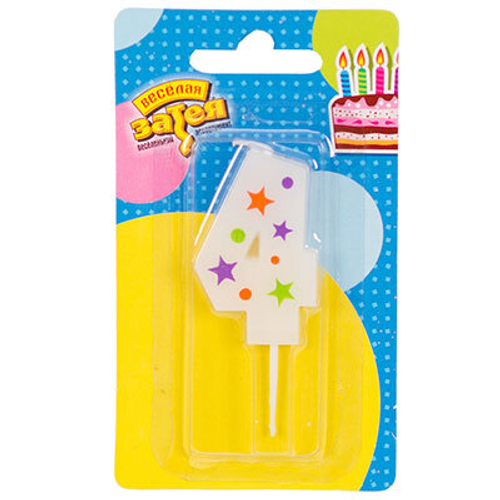 Свеча-цифра "4" Звезды