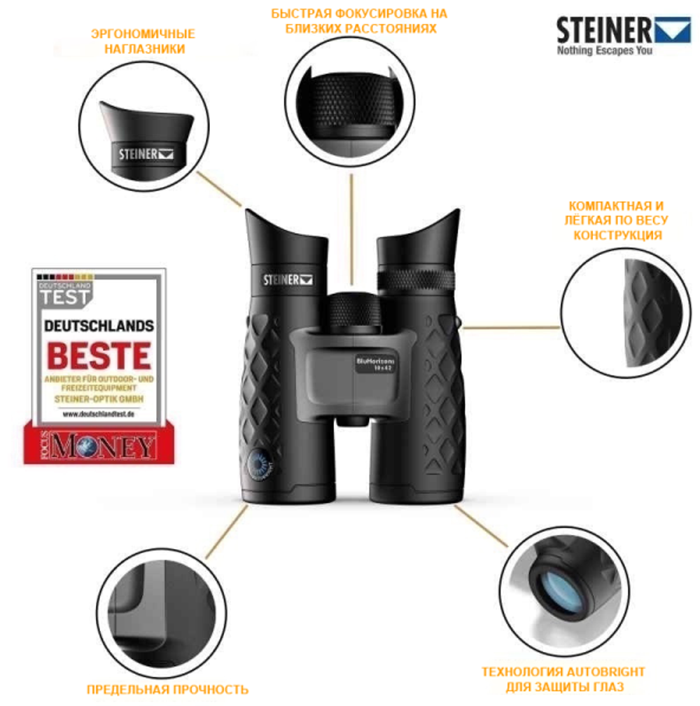 STEINER BluHorizons 10x42. Бинокль для наблюдений