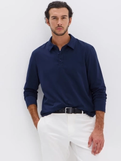 Повседневный базовый лонгслив поло