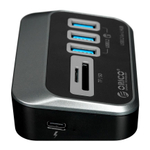 USB-хаб ORICO (USB-C) (M3U3-3TS) Подключение: съёмный кабель USB-C (0,5 м), USB-C (10 Вт). Порты: 3 USB-A 3.2 Gen 1, microSD, SD. Есть LED-индикация. В комплекте есть переходник USB-C — USB-A
