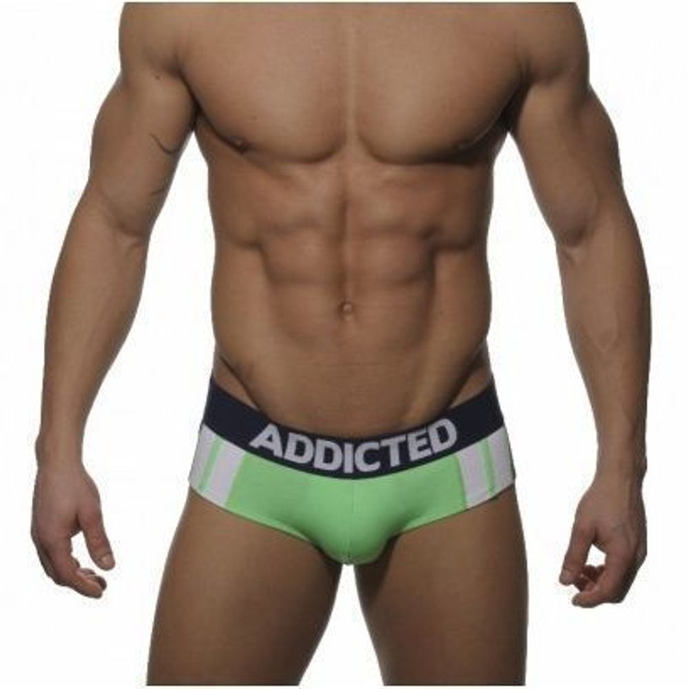 Мужские трусы брифы мятные Addicted mint sportive stripes brief