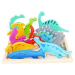 Пазл деревянный развивающий для детей "Динозавры", 17х17 см, BRAUBERG KIDS, 665252