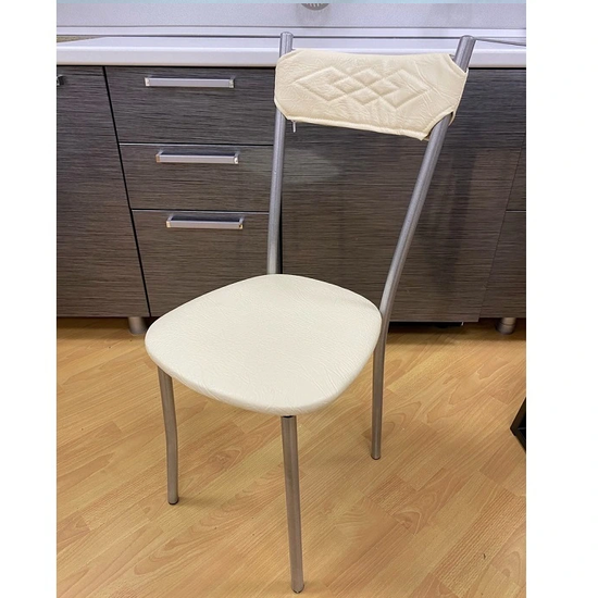 Стул БИСТРО-М серый кожзам слоновая кость