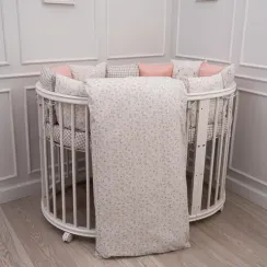 Комплект постельного белья Lollycottons Кролик Лаппин универсальный 6 предметов, Розовый