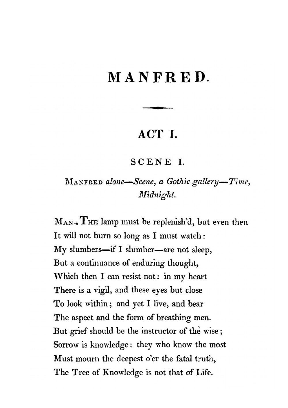 Manfred. A Dramatic Poem | George Gordon Byron