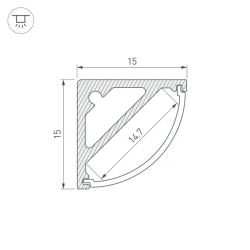 Профиль SL-KANT-H15-3000 ANOD (Arlight, Алюминий) 036043