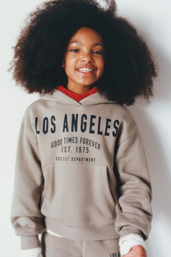 ZARA ХУДИ С НАДПИСЬЮ, СЕРО-КОРИЧНЕВЫЙ