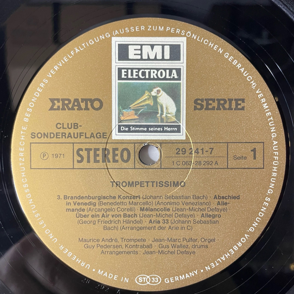 Винтажная виниловая пластинка LP Maurice Andre Trompettissimo (Германия 1971)