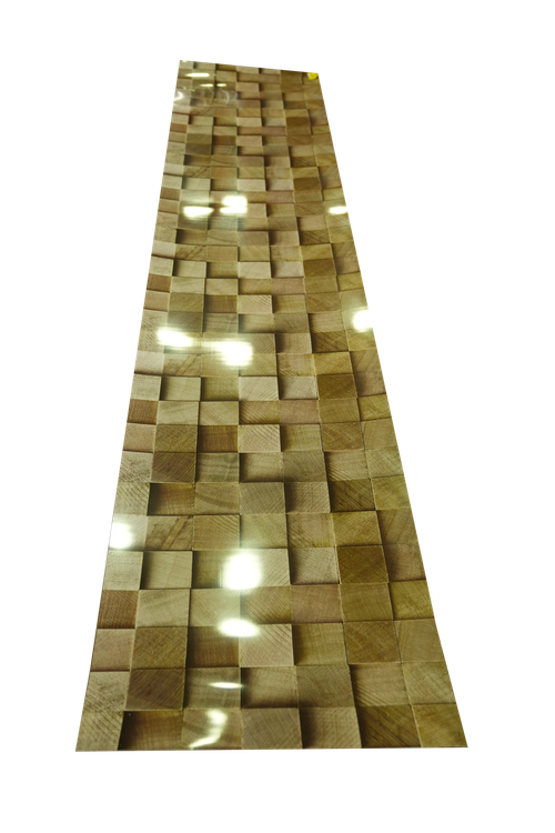 ПАНЕЛЬ ПВХ (ФАРТУК) ДЕРЕВЯННЫЙ КУБ 3000Х600Х1,3ММ