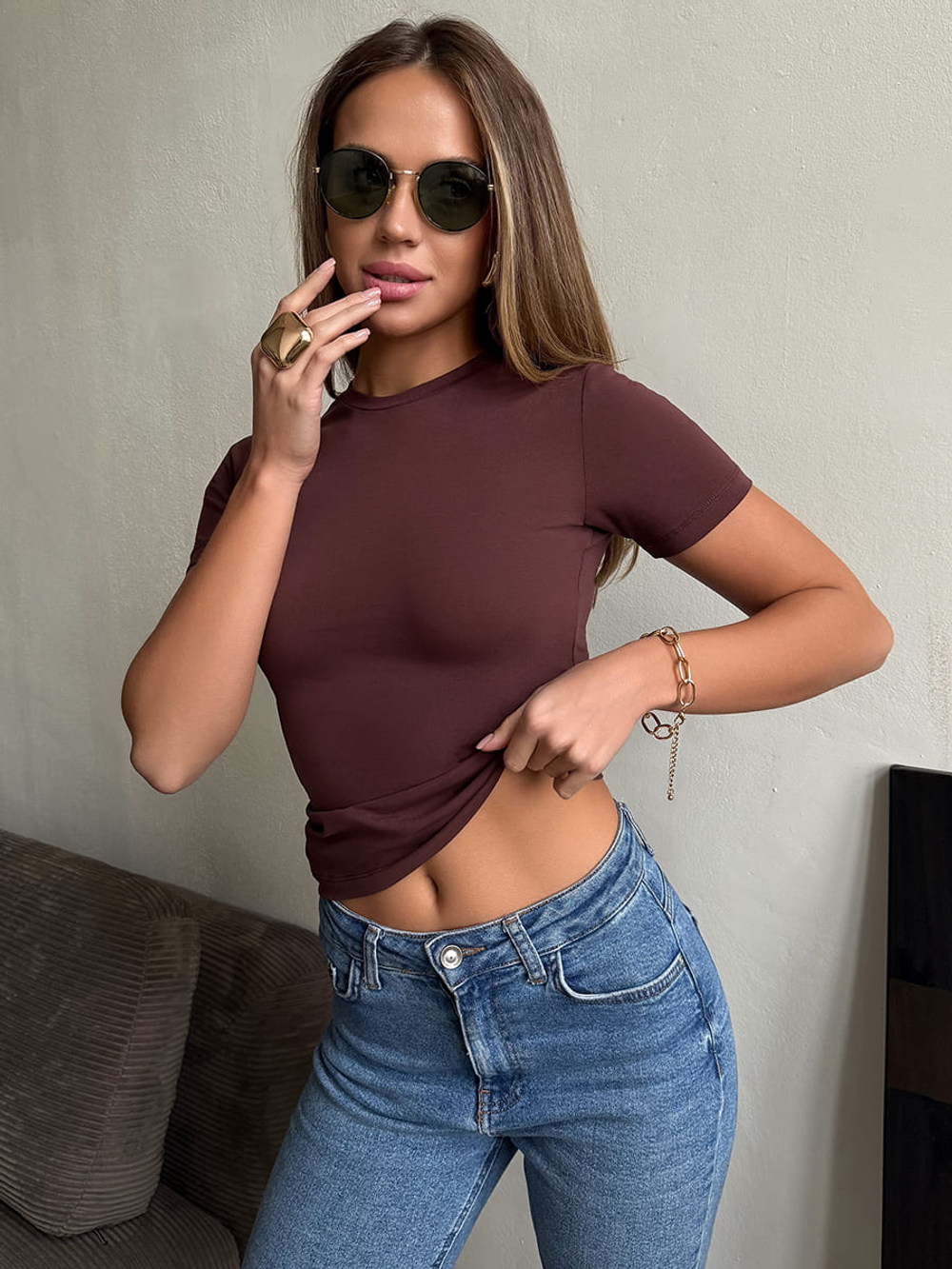 Футболка skims базовая облегающая