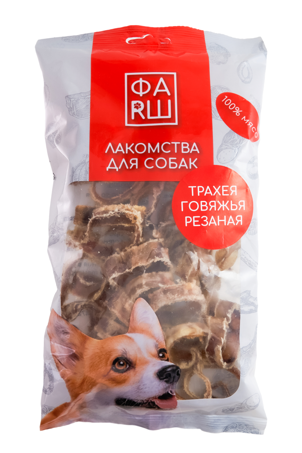 ФАRШ Лакомство для собак Трахея говяжья резаная, 100 г