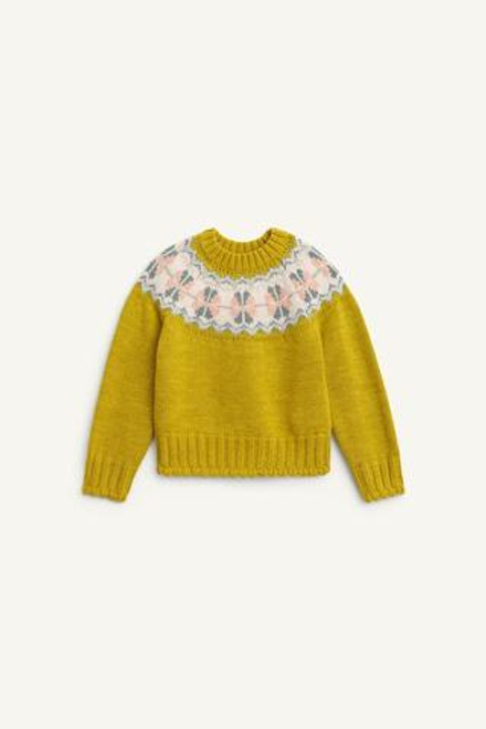 ZARA СВИТЕР С КОНТРАСТНЫМ ПРИНТОМ, ЛАЙМОВЫЙ