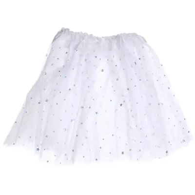 Карнавальный костюм «Звездное небо» (юбка, ободок, волшебная палочка), Белый