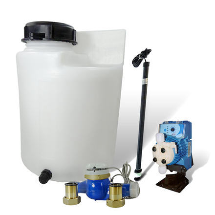 Комплект дозирования Монокит : Аналоговый дозирующий насос Tekna APG603 /Емкость 200 л./ ZENNER счетчик DN50. Станция дозирования.