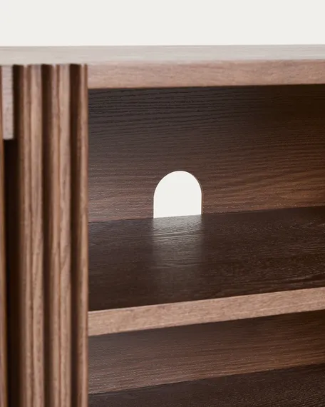 Тумба под ТВ Beyla из ясеня с отделкой под орех