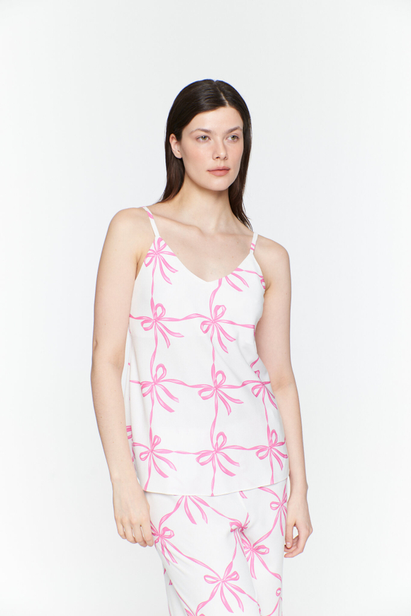 Топ из вискозы с бантами