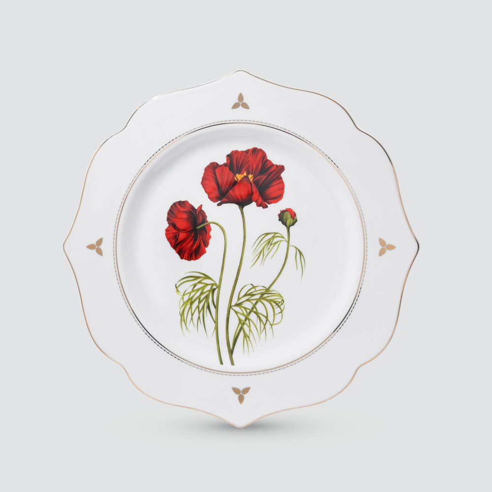 Набор из 2 фигурных блюд Farforite «Ирис и мак / Botanicum» 28 см в подарочной коробке