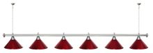 Лампа STARTBILLIARDS 6 пл. (плафоны антик медь,штанга голубая,фурнитура золото)