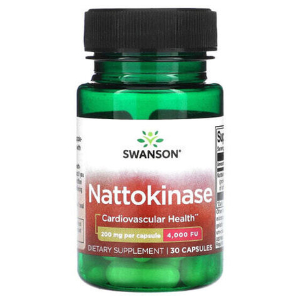 Для пищеварительной системы Swanson, Наттокиназа, 200 мг, 30 капсул