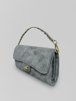 Сумка-клатч 25003 замшевая с золотой фурнитурой