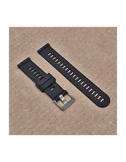 Ремешок Premium 20 мм силиконовый для Garmin Forerunner 55/245/645, Venu, Venu Sq, Venu 2 Plus, Vivoactive 3, Vivomove быстросъемный (Черный)