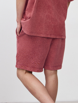 Шорты garment dyed (бордовый)