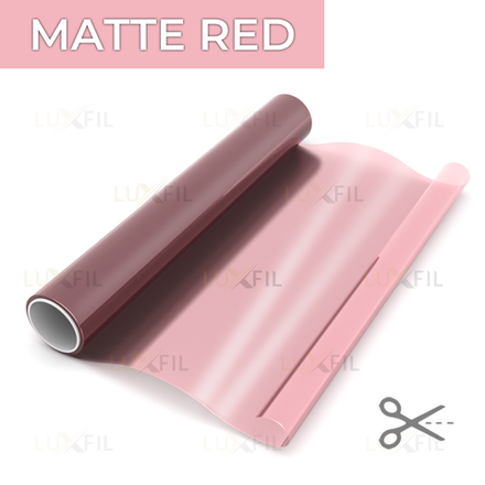 Пленка для окон декоративная MATTE RED LUXFIL, 1,524x30м. (на отрез)