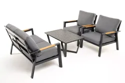 "Орхидея" лаунж-зона 4-местная из алюминия, цвет темно-серый