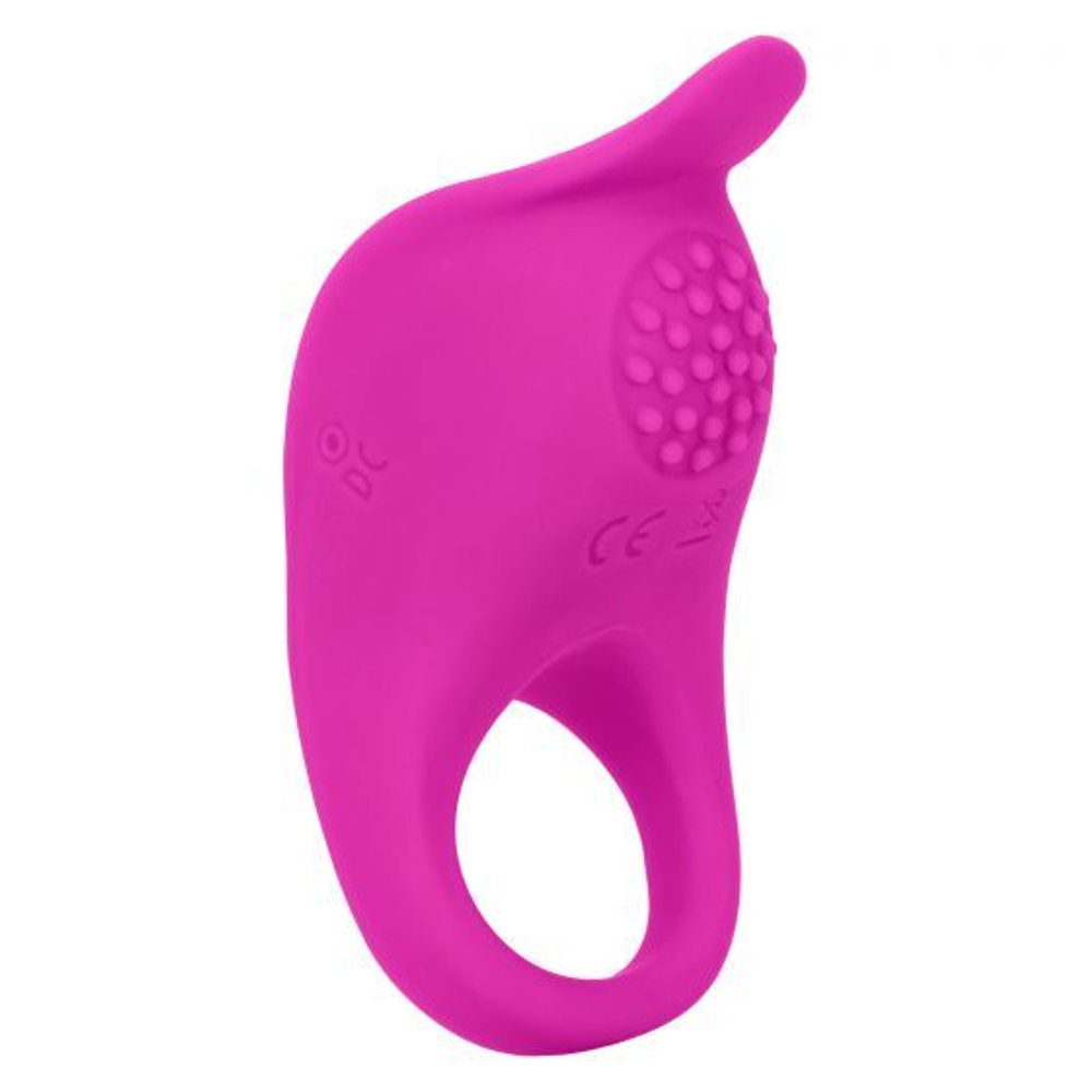 Ярко-розовое эрекционное виброкольцо Silicone Rechargeable Teasing Enhancer (Цвет: ярко-розовый)