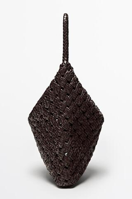 Massimo Dutti Средняя сумка из плетеной кожи наппа, коричневый